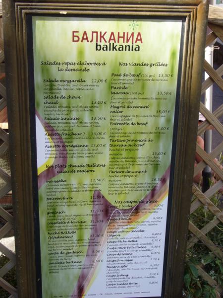 Cedule Restaurantu Le Balkania